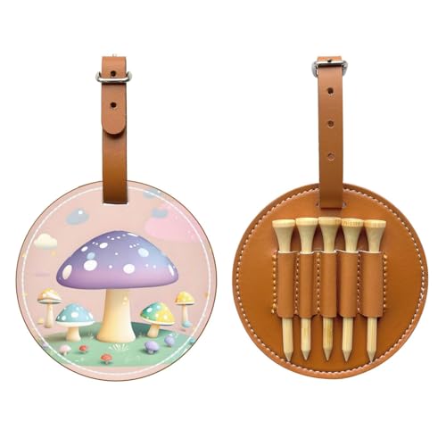 Cartoon mushroom Printed Golf Tee Storage Bag - Portable Storage, Easily Organize Tees
