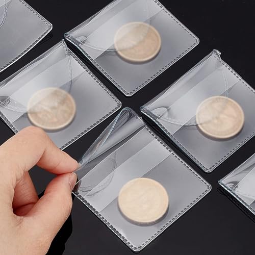 50 fundas transparentes para monedas de PVC miniatura 2