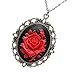 UMBRELLALABORATORY Gothic Lolita Accessories Steampunk Necklace red Rose Cameo Pendant Jewelry Visual kei Harajuku Fashion Jewellery Cameo Pendant