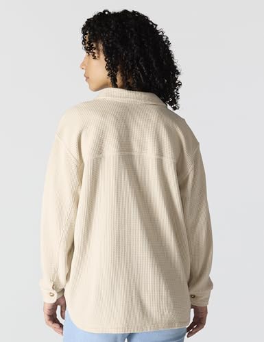 Carhartt Women's Oversized-Fit Heavyweight Waffle Knit Shirt, Oat Milk, Large - image 2