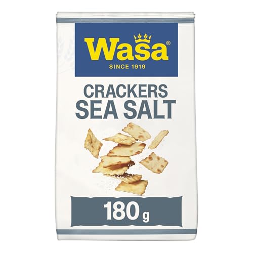 Wasa Tasty Snacks Crackers Sea Salt 5x180g | Knusprige Knäcke-Cracker mit Meersalz, leckerer Snack