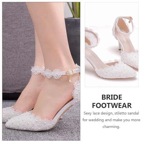 Chaussures de mariage à talons hauts en dentelle pour éviter la fatigue en cortège nuptial - 4