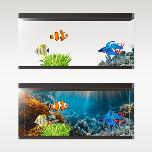Image of Aquarium Background, Ocean Fish Tank Background, Terrarium Background Cloth 40 x 18 inches