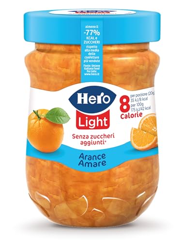 Hero Light Arance Amare Confettura di Arancia Senza Zuccheri Aggiunti, Vasetto 280g
