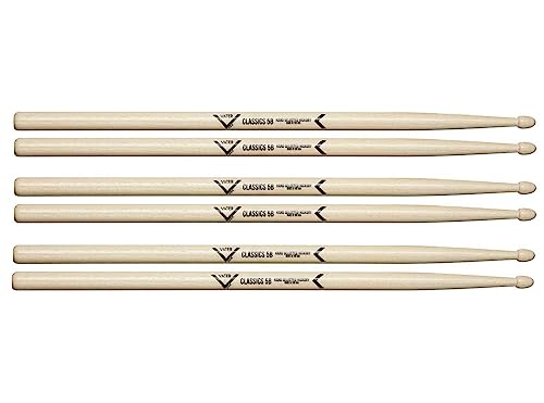 Baguettes Vater VSP35BCL pointe en bois série 5B Classics en lot de 3 paires