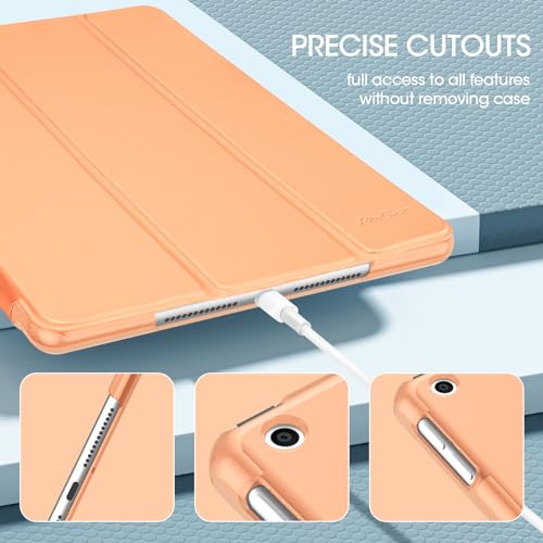 Image of ProCase for iPad 9th / 8th / 7th Generation Case 10.2 Inch (2021 /2020 /2019 Release), 10.2 iPad Case 9th / 8th / 7th Gen Cover, Slim Smart Cover with Translucent Hard Shell Back -Orange | Protective Smart Case Cover Compatible with 10.2 Inch iPad 9 /8 /7