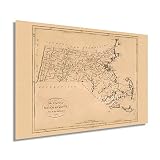 Historix 1796 The State of Massachusetts Antik 24x36 Inch