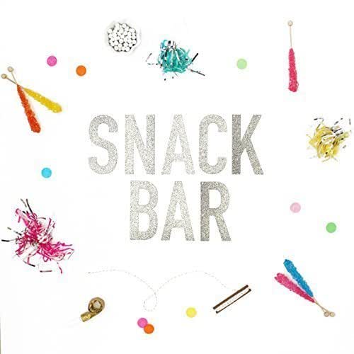 SNACK BAR Glitter Banner in Gold or Silver Handmade Products