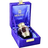 MEILINXU Mini Keepsake Funeral Urn by Small Cremation Urn for Human Ashes Adult - Brass Hand Engraved - Fits a Small Amount of Cremated Remains - Burial Urn at Home or Office (Tranquility Brown Baby