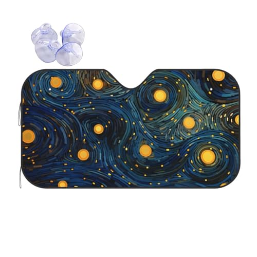 Couverture Pare Brise Étoile Jaune Abstraite Design Moderne 70x130cm