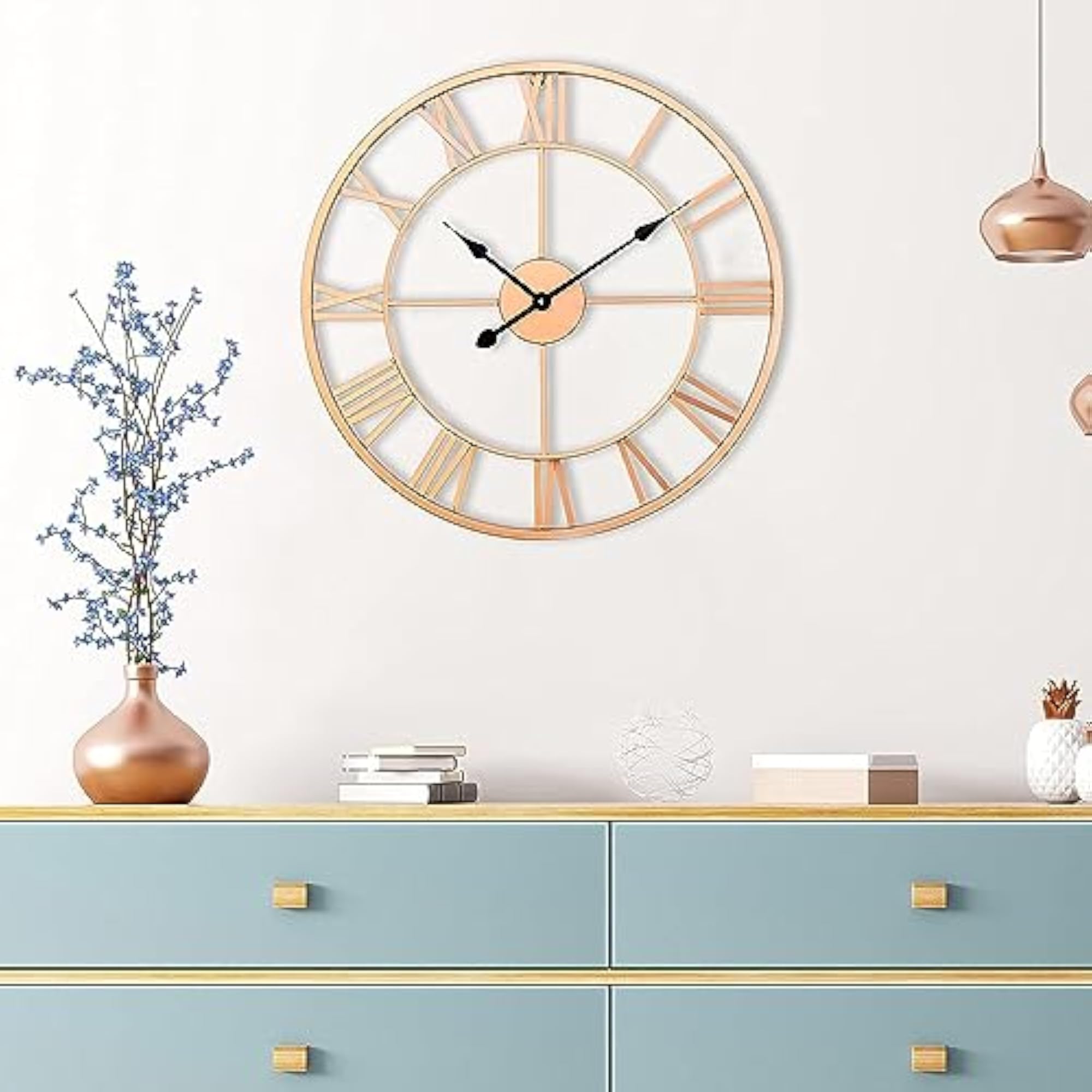 Vintage Metal Wall Clock, Hand-Crafted Design