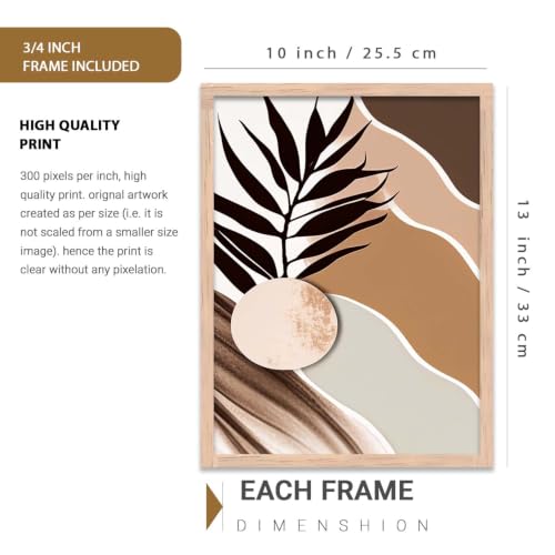 Image of kotart Wood Painting For Wall Decoration - Modern Art Wall Decor Framed Painting For Living Room Bedroom - Framed Posters /Paintings With Frame Set of 3 (Art 7)