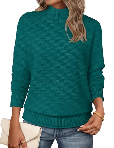 Image of MEROKEETY Women's Turtleneck Long Sleeve Sweater 2025 Fall Cozy Knit Loose Casual Trendy Pullover Tops Winter Clothes
