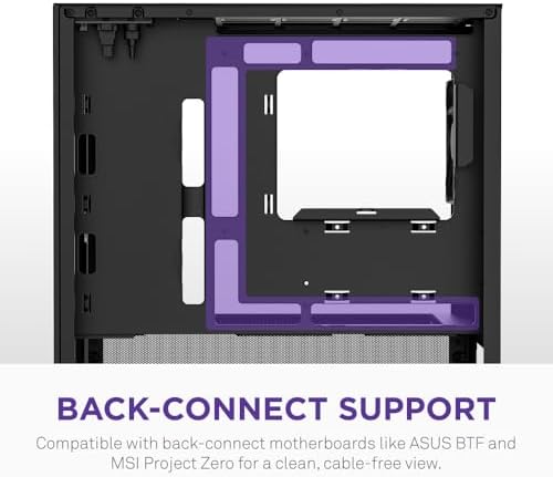NZXT H3 Flow - Micro-ATX PC Kasası - Optimize Edilmiş Hava Akışı - 1 x 120 mm Arka Fan İçerir - Tam Boyutlu GPU'ları Destekler - 280 mm Ön, 240 mm Üst Radyatör - Geri Bağlantı Anakartı - Siyah - Görsel 7