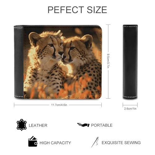 Cheetah Love Men Wallet Slim Thin Credit Card Women Money Clip Leather Bifold Front Pocket Wallets2