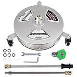 Pro-Kleen Pressure Washer Surface Patio Cleaner Karcher Compatible, Attachment Cleaning for Driveways, Patios, Extra 1/4" Quick Connect Nozzle, 2 Extension Wands (16" Stainless Steel Patio Cleaner)