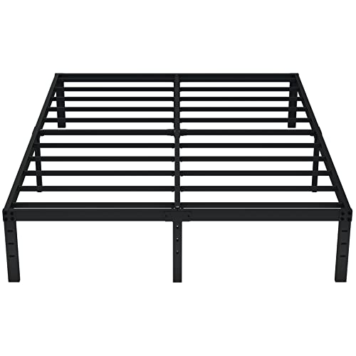 Emoda 14 Inch Full Size Bed Frame Heavy Duty Metal Platform No Box Spring Needed, Easy Assembly Noise Free, Black #TOP5
