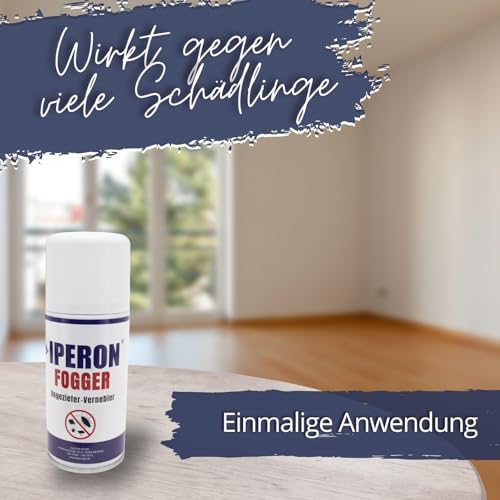 Iperon® 150 ml Fogger Ungeziefer-Vernebler | Sofortwirkung gegen Ungeziefer | Mit Chrysanthemum cinerariaefolium Extrakt, Geraniol & Zitroneneukalyptusöl | Effektive Bekämpfung von Schädlingen