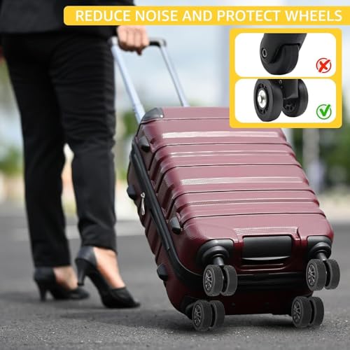 Image of Suitcase Wheel Cover Silicone, 35 Pieces Luggage Wheel Protectors, Travel Accessories for Smooth Rolling, Universal Fit Wheel Covers for Suitcase, Black Color Set