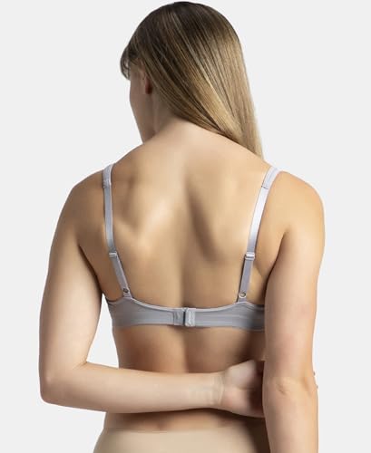 Image of Jockey 1820 Women Wirefree Non Padded Soft Touch Microfiber Elastane Stretch Full Coverage Everyday Bra with Stylised Mesh Panel