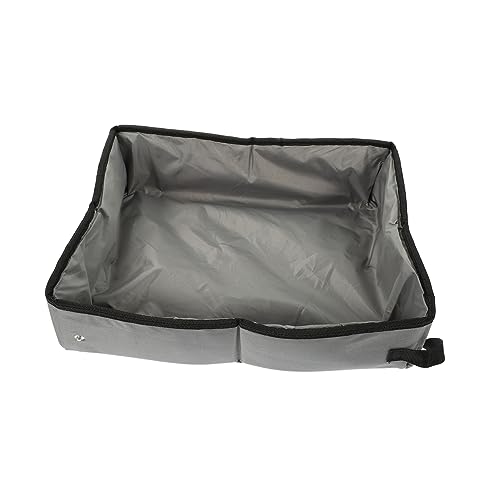 SEWACC 箱 防水猫のごみ流域 猫のトイレ 猫鍋 携帯猫 容器 小さい 旅行 高い ゴミ 覆われた 外 ペット ポータブルトイレ 猫砂入れ 猫砂トレイ 防水裏地 Grey