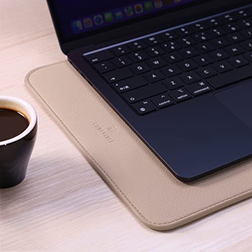 Image of Comfyable Laptop Sleeve 13 Inch Precisely Compatible with MacBook Pro M2 2022 M1 2020-2016 & Mac Air M4 2025 A3240 M3 2024 M2 2022 M1 2020, Faux Leather Cover Case, Sand
