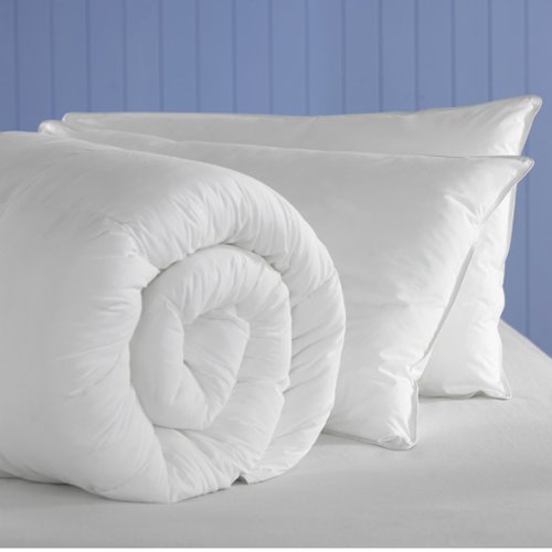 SleepyNights Love2Sleep ESSENTIALS VALUE BUNDLE SUMMERCOOL DUVET POLYCOTTON POLYESTER HOLLOWFIBRE DUVET, 4.5 TOG, SINGLE WITH 2 BIG & BOUNCY PILLOWS