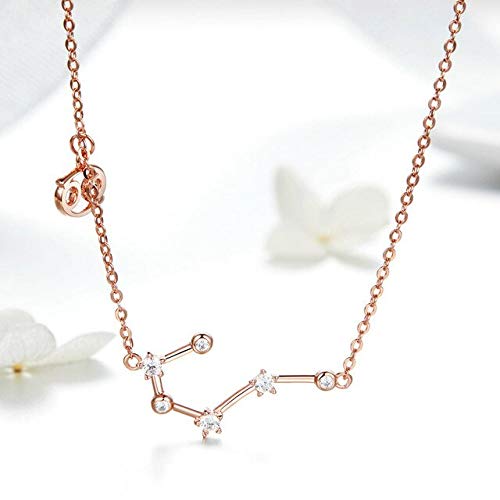Colliers 12 Constellations or rose le cadeau idéal avec longue chaîne femme