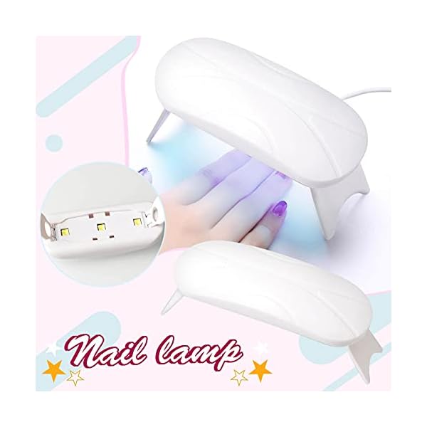YUGHGH Nagellampe UV Lampe für Gelnägel, LED Lampe Nägel, 6W UV LED Nagellampe, Nageltrockner für Gel, mit 2 Timer 45s… – Bild 3