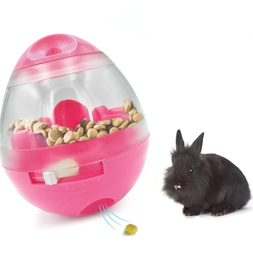 Image of SunGrow Puppy, Small Dog Breeds, and Pocket Pet Treat Ball, Boredom Buster Ends Naughty Chewing and Bloat, Encourages Exercise, Interactive Puzzle Feeder Ideal for Rabbits, Rats, and Hamsters, 4.6 inch