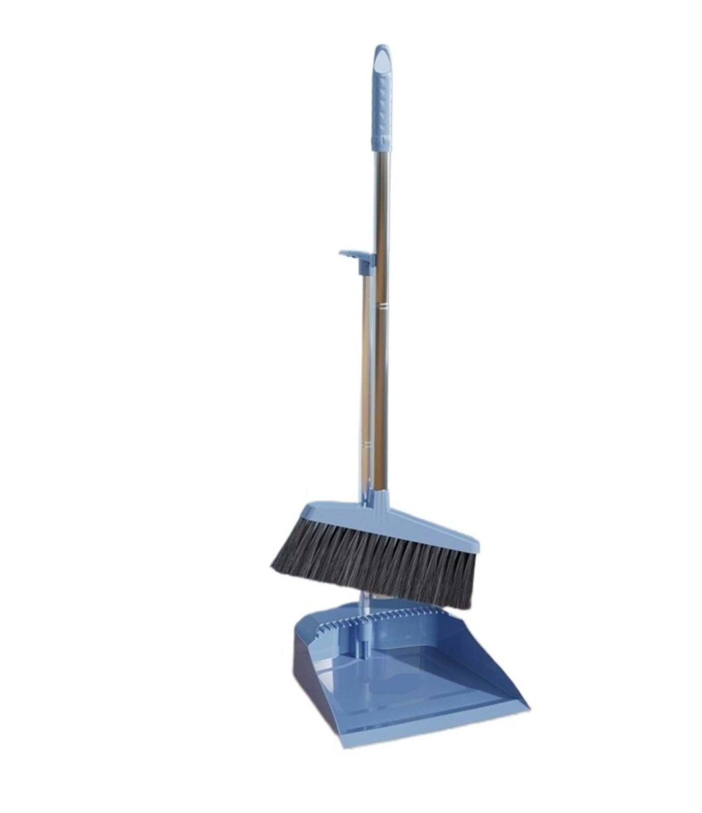 Broom Set Dustpan Household Combination Non-Stick Hair Sweeping Tool Indoor Cleaning Utensils Plastic(Berlin blue (set of two))