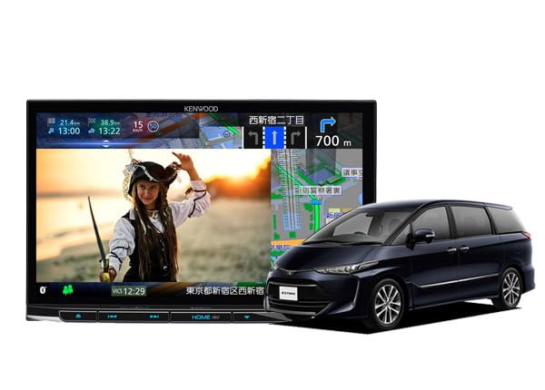 Mounting kit set for 8 V type Saispeed Navi MDV-S811HDL + KIT8-18T + KNA-200WT Estima (20 series and 50 series H28/6 to R1/10)