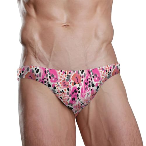 Pink Leopard Swim Briefs for Men Swimsuit Bikini Swimwear S B04028502