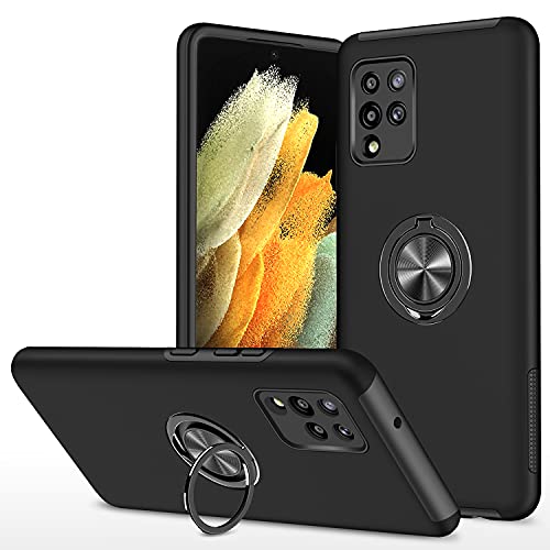 Image of Galaxy A42 5G Case for Samsung A42 Case Military Grade Shockproof Built-in Ring Holder Kickstand Car Mount Armor Heavy Duty Protective Case for Galaxy A42 Phone Case (Black)