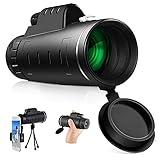 Telescopio Monocular de Alta Definición 40x60 Monocular ， para niños y Adultos, de Alta Potencia con Soporte para Teléfono Inteligente y Trípode ， Observación de Aves Silvestres y Excursiones