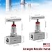 Stainless Steel 316 Straight Needle Valve 2 Port Heavy Duty Industrial Hydraulic Flow Control Valve for Piping Needs, up to 6000 PSI, High Precision (3/4