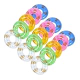 SHOWERORO 15個充気迷你遊泳圈 オーナメント 小型プールリング バケーション用 ミニハウス装飾 人形ハウス用写真小道具