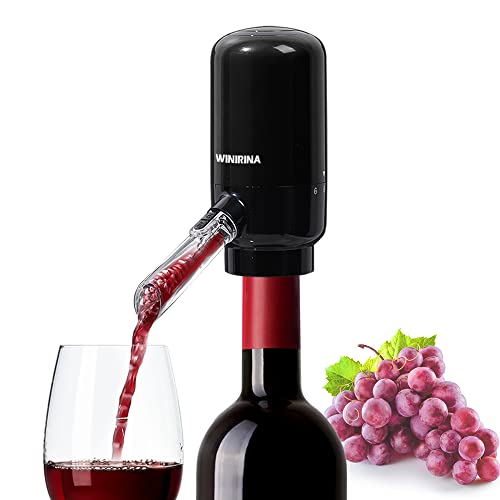 Winirina Electric Wine Aerator, Bottle Pourer, Automatic Wine Decanter Spout, Dispenser With 2 Silicone Connecting Tubes (Black) #TOP25