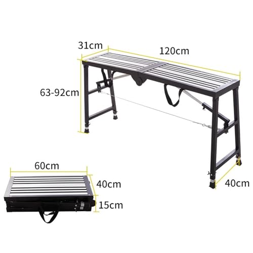 Escalera ajustable para pintar techos con base de trabajo galvanizada portátil en casa 3