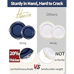Hioasis 175pcs Blue and Silver Plastic Plates - Elegant Disposable Dinnerware Set Suitable for 25 Guests Include 10.25" Dinner & 7.5" Dessert Plates, Cutlery, Napkins, Cups for Party & Wedding - Image 3