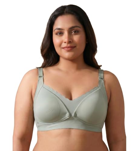 Image of Women's Maternity Feeding Bra, Front Open Snap Button Nursing Bra, Adjustable Shoulder Straps, Wirefree Full Coverage, Soft Non-Padded Breastfeeding Bra for Pregnancy & Lactation