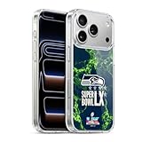 Head Case Designs sous Licence Officielle NFL Seahawks Marbre 2026 Super Bowl LX Coque en Gel [Protection de Qualité Militaire] Compatible avec Apple iPhone 17 Pro Et Compatible avec MagSafe