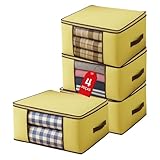 Kit Bolsas Organizadoras Multiuso Grande com Alças Laterais Cobertor Edredom Roupa (4, Pequeno)