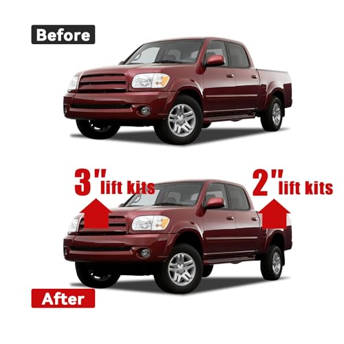 FLYCLE 3'' Front +2'' Rear Leveling Lift Kits for 1999-2006 Tundra, 3'' Front +2'' Rear Forged Strut Spacers Suitable for Tundra 1999-2006 - Thumbnail 7