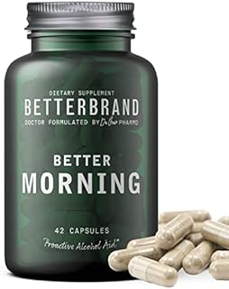 BetterMorning by BetterBrand All-Natural Ingredients Including DHM | Prevents Headaches & Nausea and Supports Liver Aid | Gluten-Free, Vegetarian (42 Capsules)