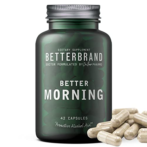 BetterMorning by BetterBrand All-Natural Ingredients Including DHM | Prevents Headaches & Nausea and Supports Liver Aid | Gluten-Free, Vegetarian (42 Capsules) 