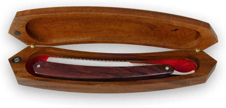 6/8 Actiforge Razor in Cocobolo Wood Chiselled decoration point on the back of the blade with mahogany box direct from France