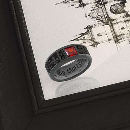 Custom Band Class Rings for Men Sterling Silver /10k/14k/18k High School College Ring Graduation Ring with Birthstone Graduation Gift for Men3