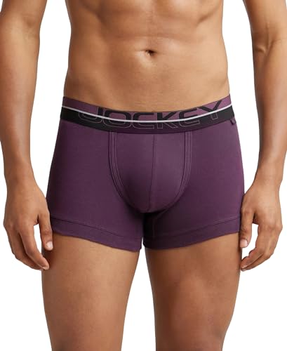 Image of Jockey FP03 Men Super Combed Cotton Rib Solid Trunk with Ultrasoft Waistband