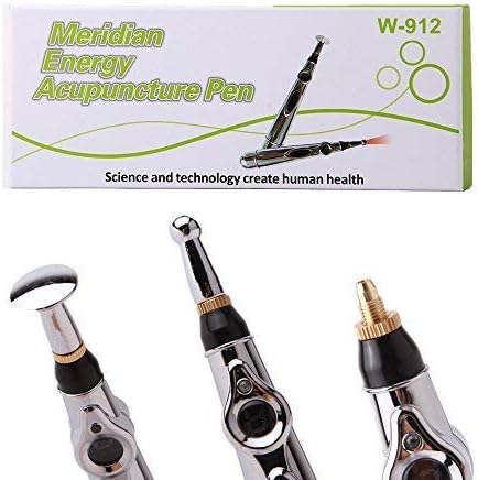 Accupuncture Pens Health Care Electric Therapy Tools with 3 Massage Head Body Energy Pen Relief Accupuncture Tools,1 x AA Battery Gel (Not Included)